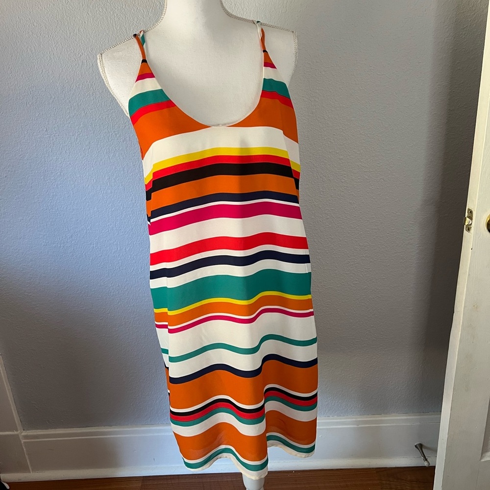 Eliane Rose Multi Color Striped Sleeveless Dress